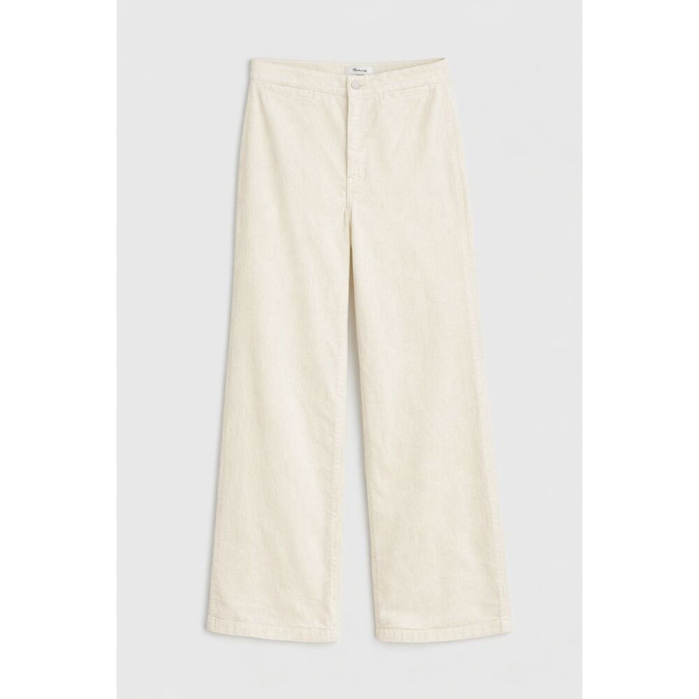 Madewell Ivory Wide Leg Corduroy Pants High Rise Cream NWT NX240 27P - Picture 6 of 6